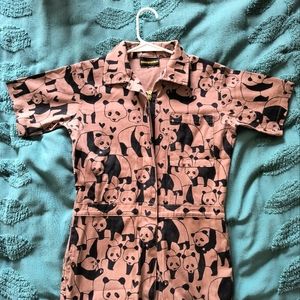 X-small Nooworks Panda Print Coveralls